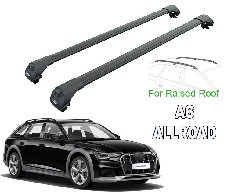for Audi A6 C8 Allroad Roof Rack & Cross Bars 2019- Up Color Black for Audi A6 C8 Allroad Roof Rack & Cross Bars 2019- Up Color Black